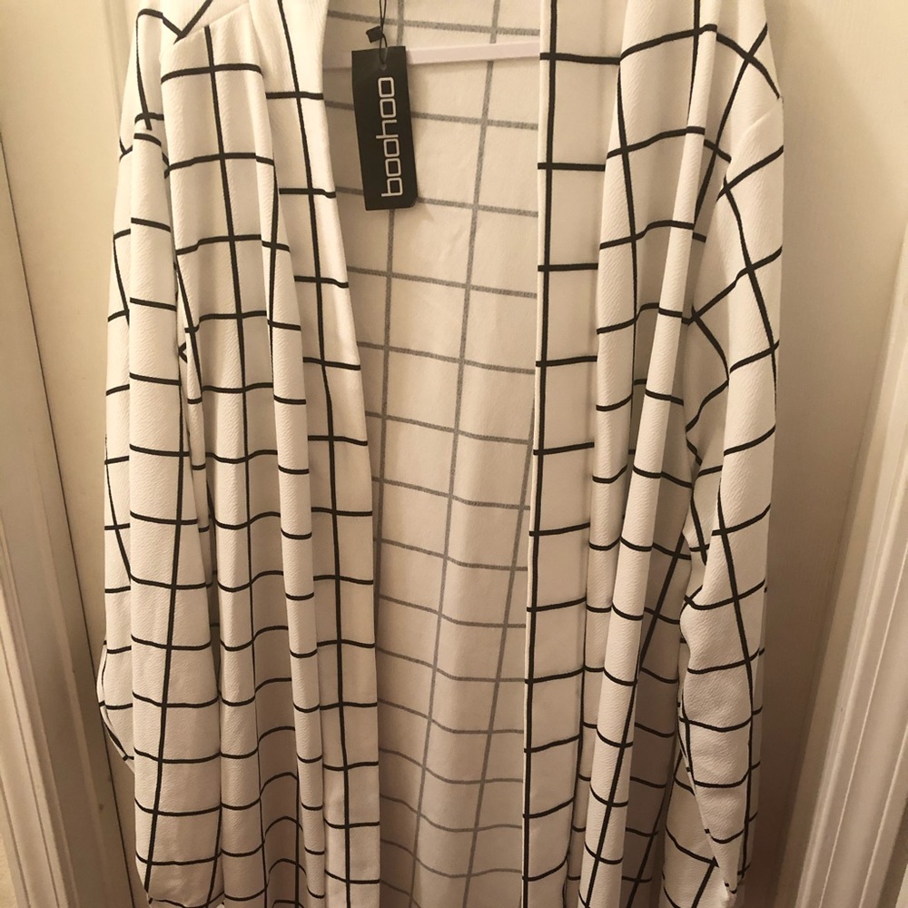 Plus size checkered duster